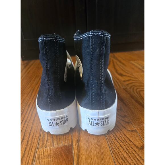 Converse Chuck Taylor All Star High Black White Platform Womens Sneakers Size 11 - Picture 8 of 13